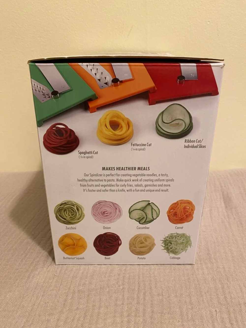 OXO Good Grips Spiralizer with White Body and Orange, Red, Green, Gray Blades